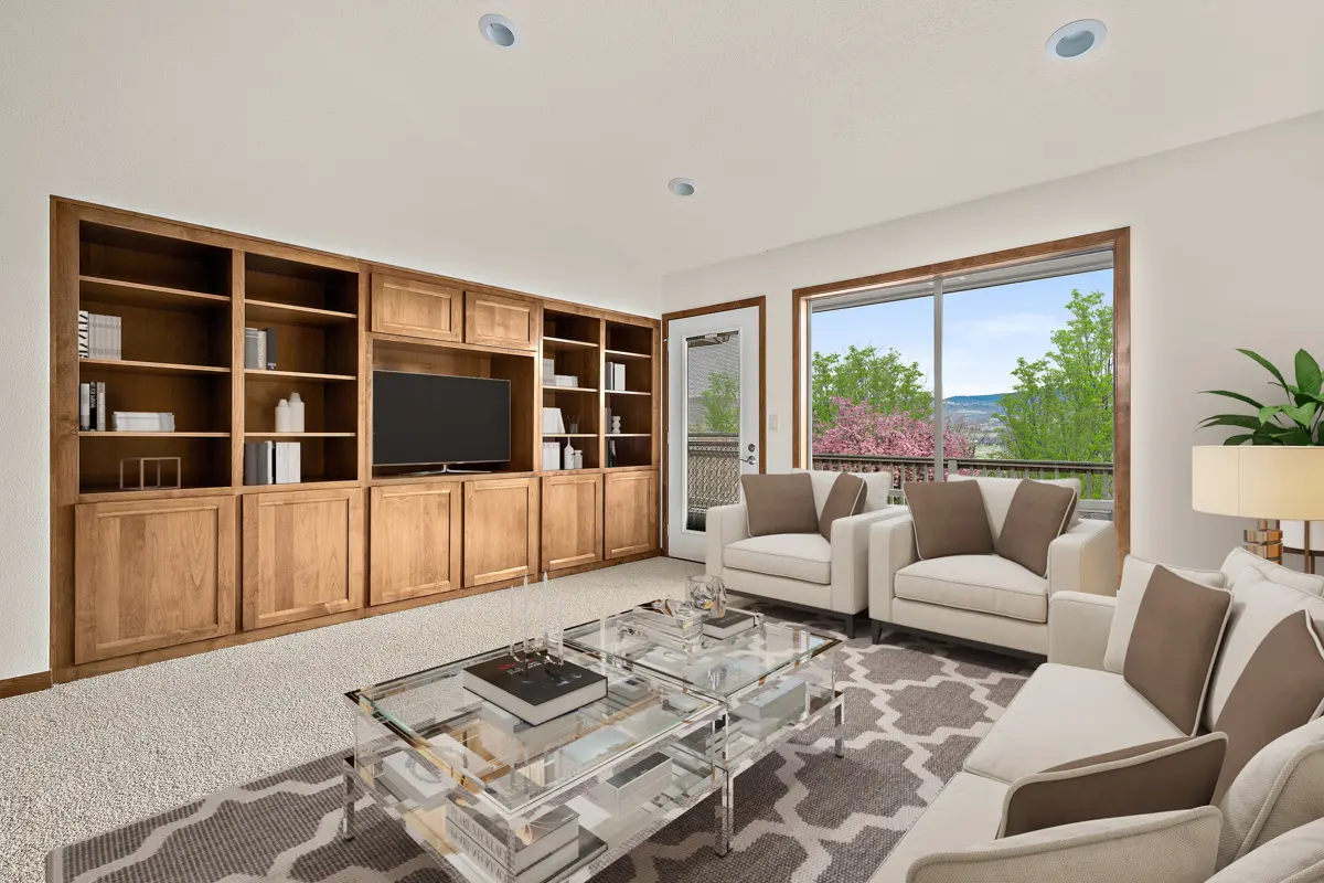 Photo of the living room of a Rogue Valley Manor residence.