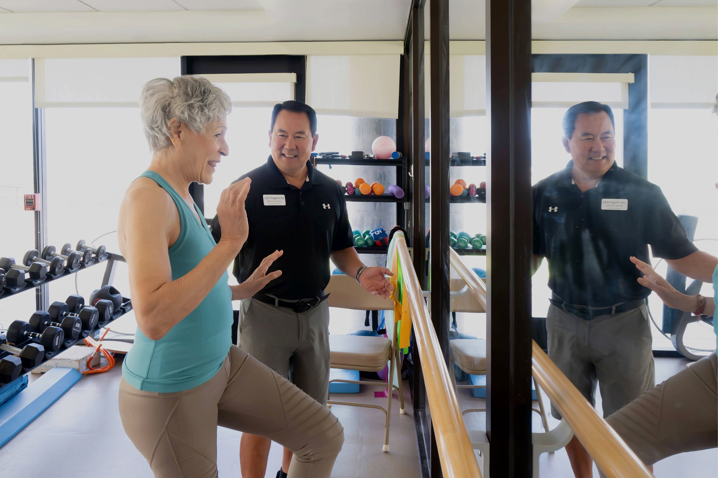 Trainer and client in the fitness center.